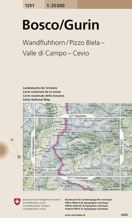 Actual product image Map 1291 Bosco/Gurin 1:25'000