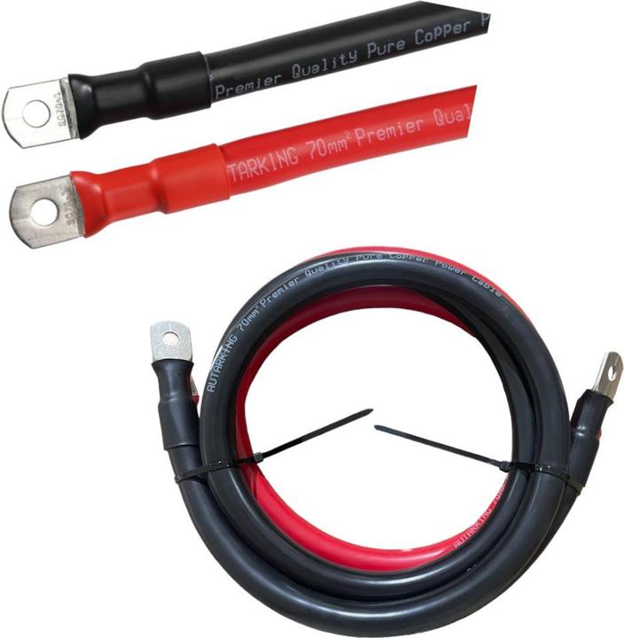 Produktbild Autarking Batterie Kabel Set - 2x 70mm2 - 1.5m, M8 Kabelschuhen (Solarkabel)