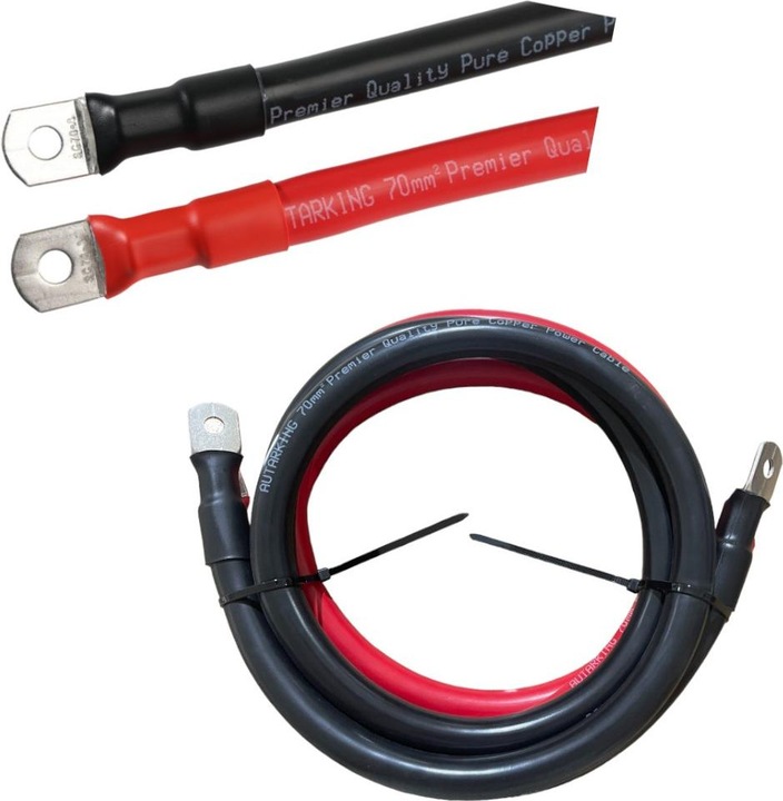 Immagine prodotto Autarking Set di cavi della batteria - 2x 70mm2 - 1,5m, capicorda M8 (Cavo solare)