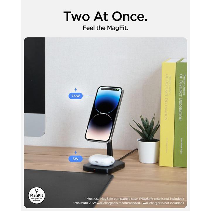 Actual product image Spigen ArcField PF2100 Stand with MagSafe Charger - Black (20 W)