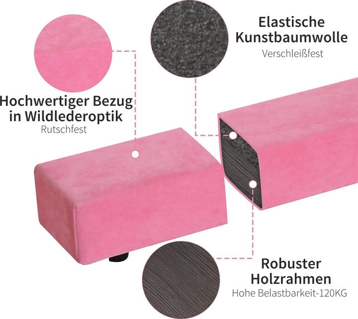 Produktbild Homcom Schwebebalken Kiefernholz, Polyester Rosa