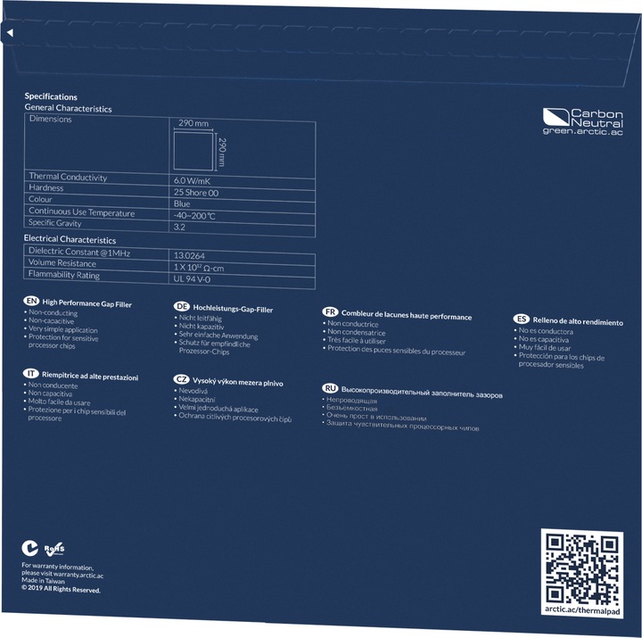 Image du produit Arctic Thermo-Pad (1 mm, 6 W/m K)