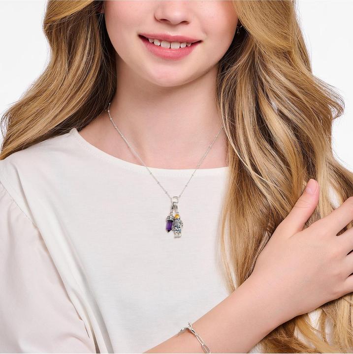 Immagine prodotto Thomas Sabo Collana Charm Member con palline e moneta Charmista Argento (Smalto, Argento 925)
