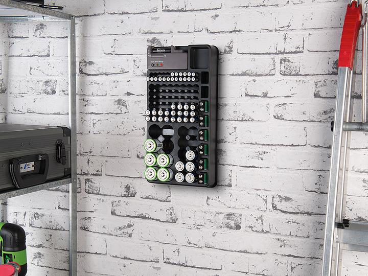 Actual product image TKA Set of 3 2in1 battery organizer for 98 batteries incl. with battery tester