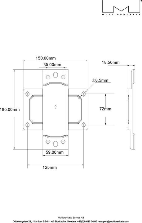Image du produit Multibrackets Pole Clamp Plate, pour système modulaire Pro (Platines de montage / d'adaption)