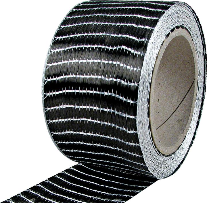 Actual product image R&G carbon fibre tape 250 g, 6k, ud (50 mm) roll/ 10 m