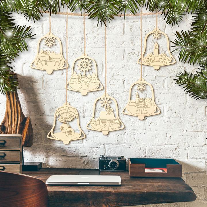 Trenddeko Albero ornamento suono campana set con gancio