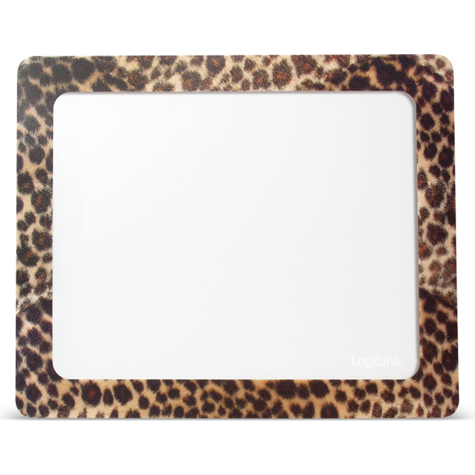 LogiLink Leopard (S), Mausmatte, Schwarz, Weiss, Gelb