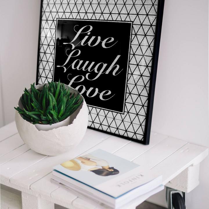 Actual product image Trenddeko Live Laugh Love - Silver Glitter (40 x 40 cm)