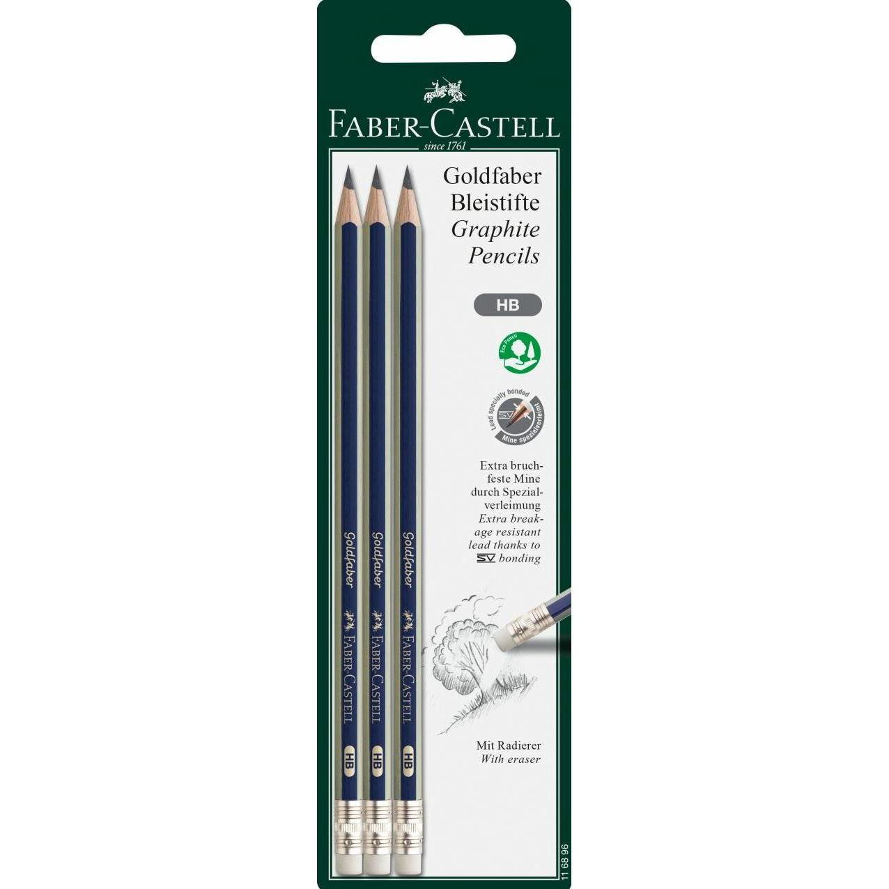 Thumbnail - Faber-Castell, Bleistift, Bleistift Goldfaber B 3x BK HB (HB, 3 x)