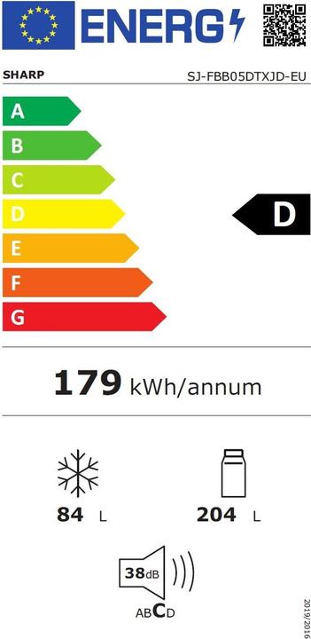 Etichetta energetica Sharp SJ-FBB05DTXJD-EU (288 l)