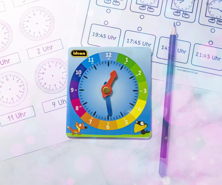 Actual product image Idena Learning clock square cardboard FSC-Rec