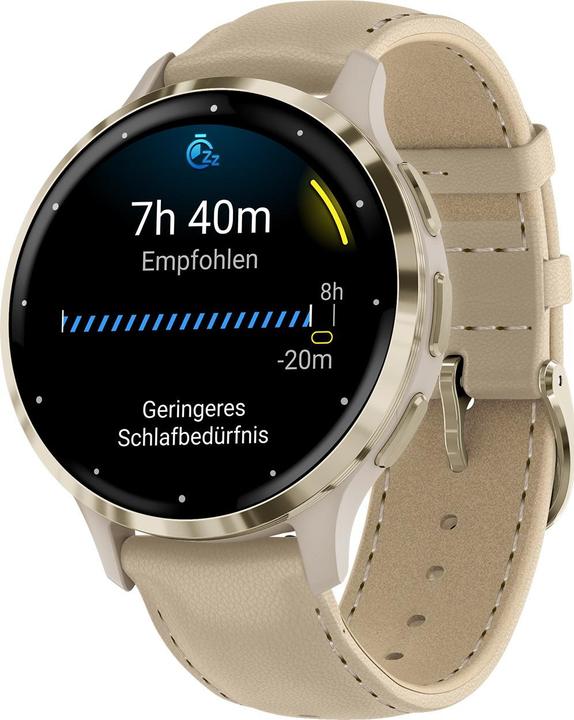 Immagine prodotto Garmin Smartwatch VENU 3S (18 mm, Acciaio inossidabile, Cuoio, Materiale sintetico, Pelle di vitello)