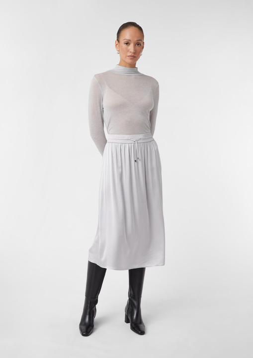 Produktbild Comma Rock Midirock aus Satin mit Elastikbund und Bindeband (40)