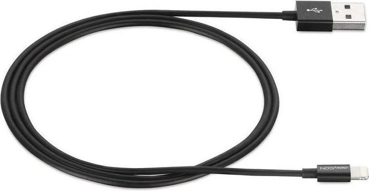 Actual product image deleyCON Lightning USB cable 2m, black (2 m, USB 2.0)