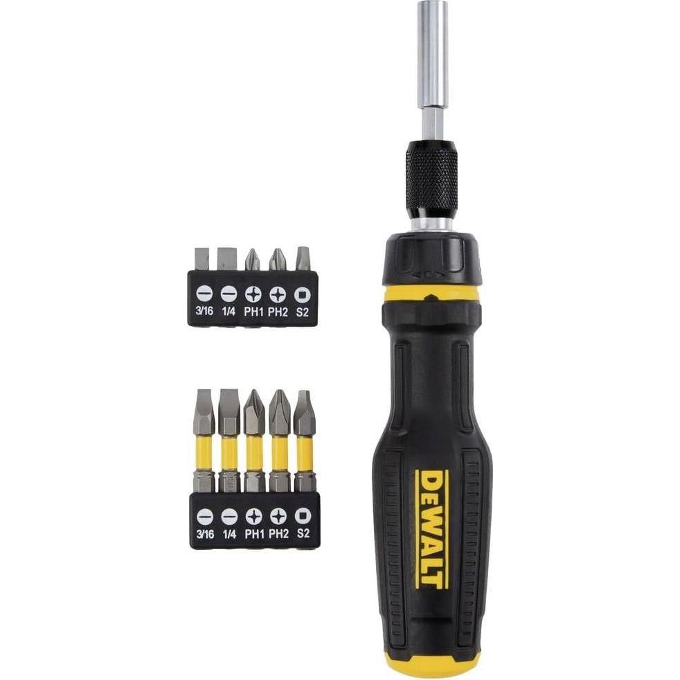 Thumbnail - DeWalt, Schraubenzieher, BitSchraubendreher mit Ratsche (Innenvierkant, Phillipps-Kreuzschlitz (PH), Pozidriv-Kreuzschli...