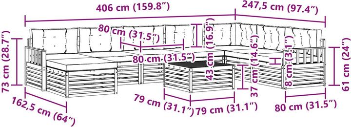 Produktbild vidaXL Outdoor-Sofa