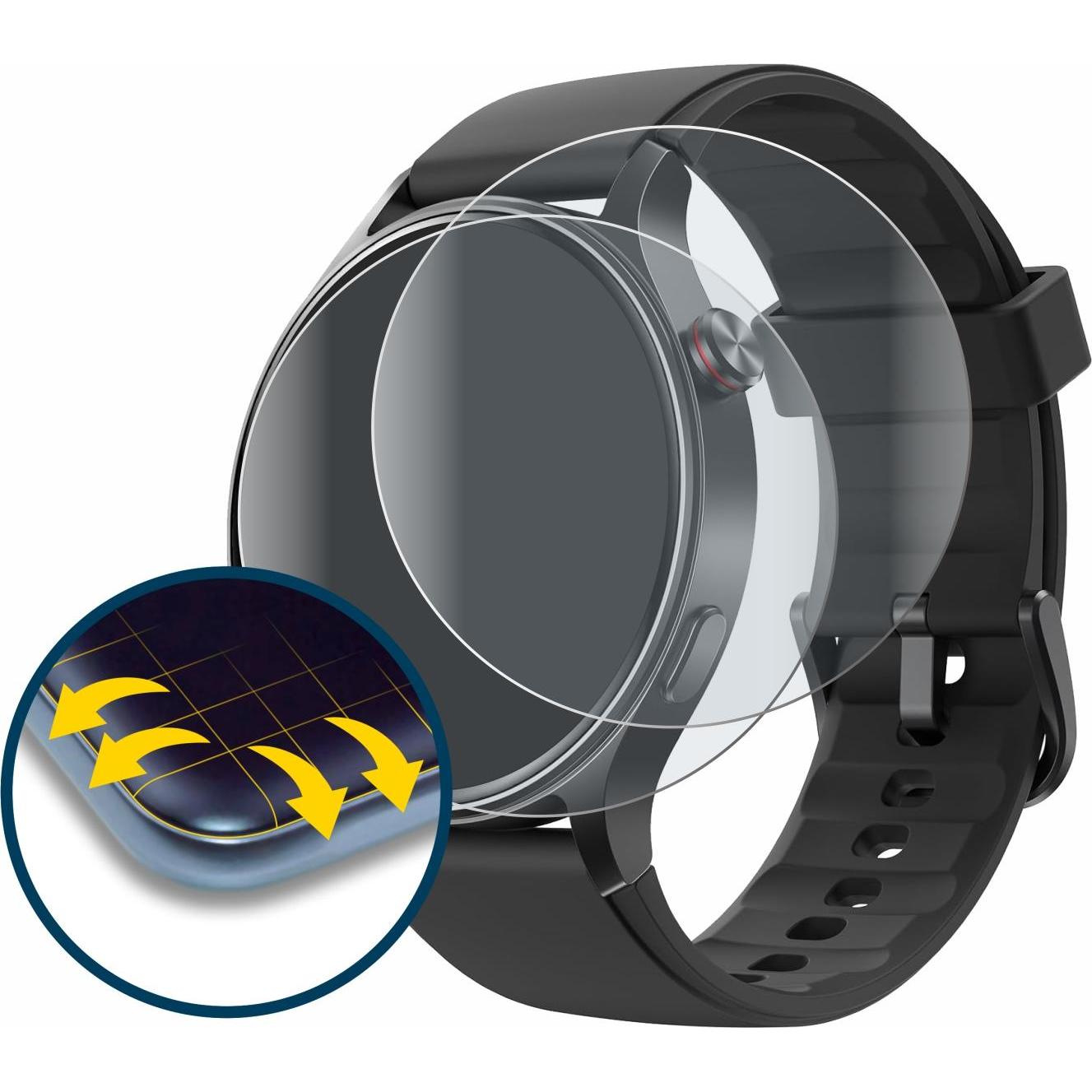 Thumbnail - BROTECT Fullscreen Schutzfolie Displayschutz Folie Matt Entspiegelungsfolie, Smartwatch Schutzfolie, Grau
