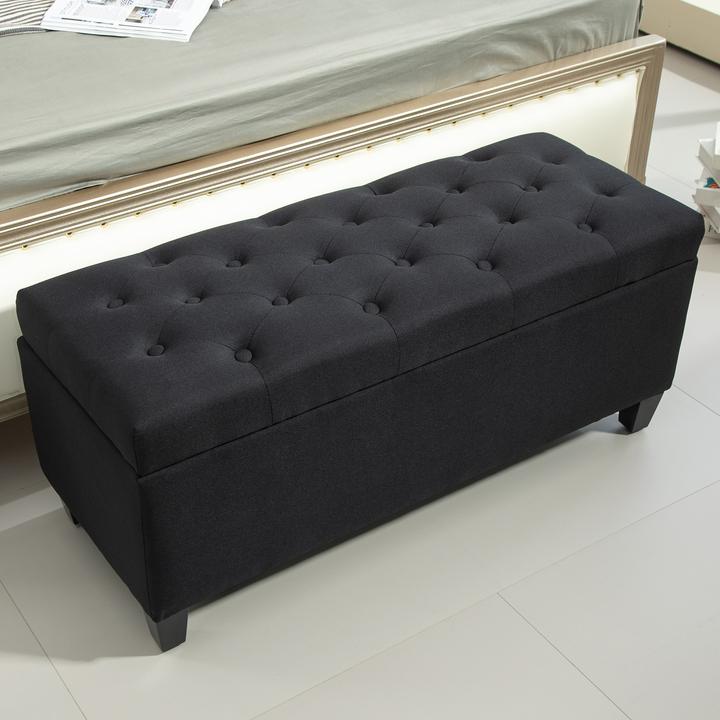 Image du produit Homcom Sitzbank Polyester, Schaumstoff Schwarz (40 cm)