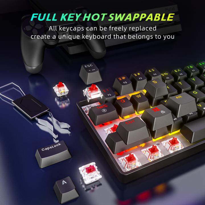 Produktbild Fifine GK1 Gaming Keyboard black (US, Kabelgebunden)