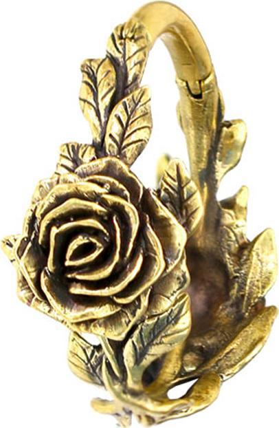 Produktbild Star Piercing Ohrgewicht Segmentring klappbar vergoldet zwei Rosen (Messing)