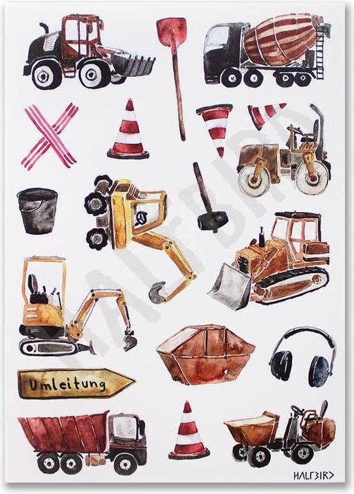Image du produit Halfbird Autocollants "Chantier" résistants au lave-vaisselle
