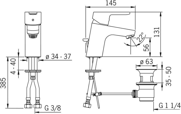 Produktbild Hansa Armaturen GmbH Einhandmischer Waschtisch Hansaprimo m Alg Anschl. ü. Druckschl. Ausl str. VC