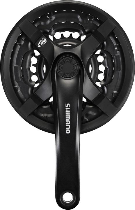 Actual product image Shimano FC-TY501 crank set 6/7/8-speed 42-34-24 T. with chain guard ring (175 mm)