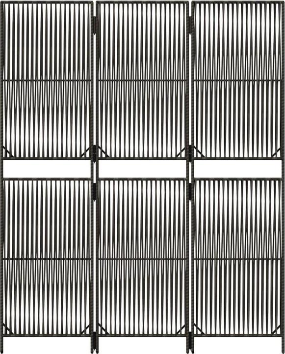 Produktbild vidaXL Paravent 3-tlg. Grau Poly Rattan,Farbe: Grau,Material: Poly