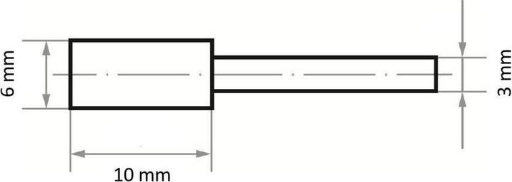 Produktbild Schleifstift Edelkorund/Mischung Form ZY Zylinder DIN 69170 6 x 10 mm (80)