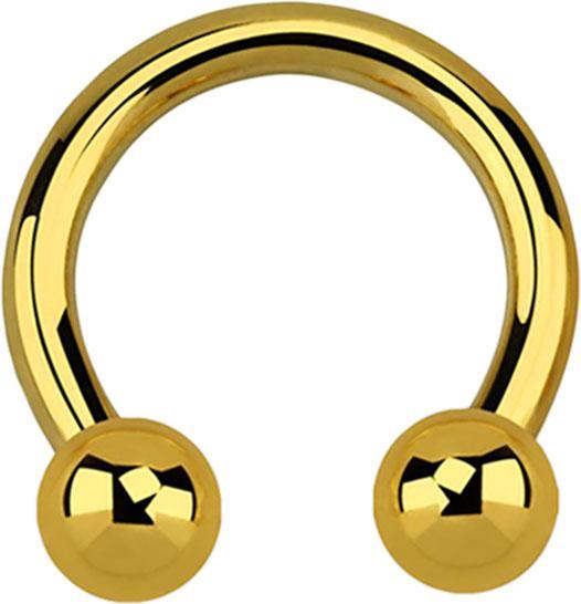 Produktbild Star Piercing Circular Barbell vergoldet mit zwei Kugeln (ohne Messing, Chirurgenstahl 316L)
