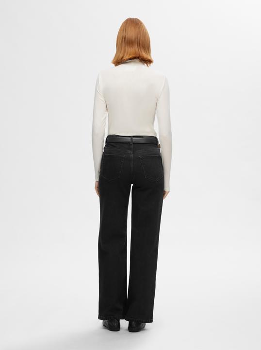 Produktbild Selected Femme Schwarze Wide Fit Jeans (W25/L32)