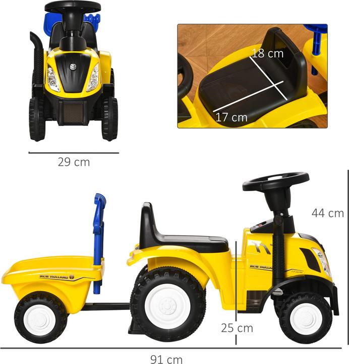 Image du produit Homcom Voiture à toboggan avec remorque et accessoires