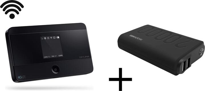 Produktbild TP-Link Travel-Set Mobiler Router M7350 + Powerbank RealPower PB-20000 PD+ (20000 mAh, 18 W)