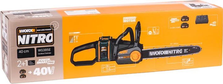 Image du produit Worx WG385E (Tronçonneuse à batterie)