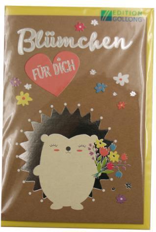Produktbild Edition Gollong Geburtstagskarte Blümchen, 12x17,1cm, braune Doppelkarte (1 Stk.)
