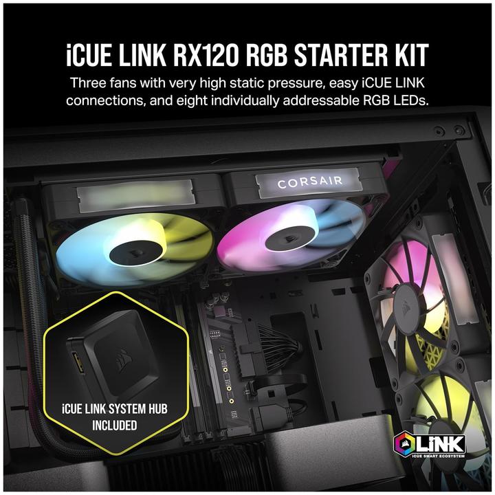 Produktbild Corsair iCUE LINK RX120 RGB (120 mm, 3 x)