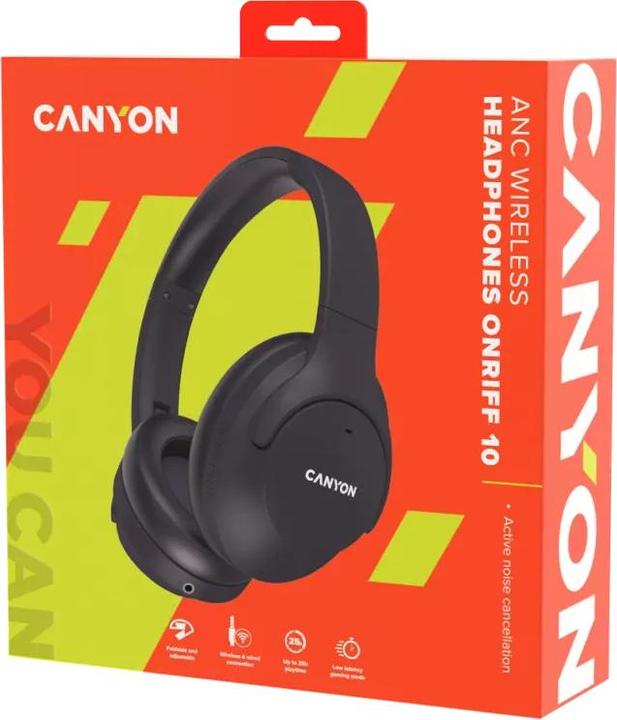 Actual product image Canyon OnRiff 10, Bluetooth headset,with microphone,with Active Noise Cancellation function (ANC, 25 h, Cable, Wireless)