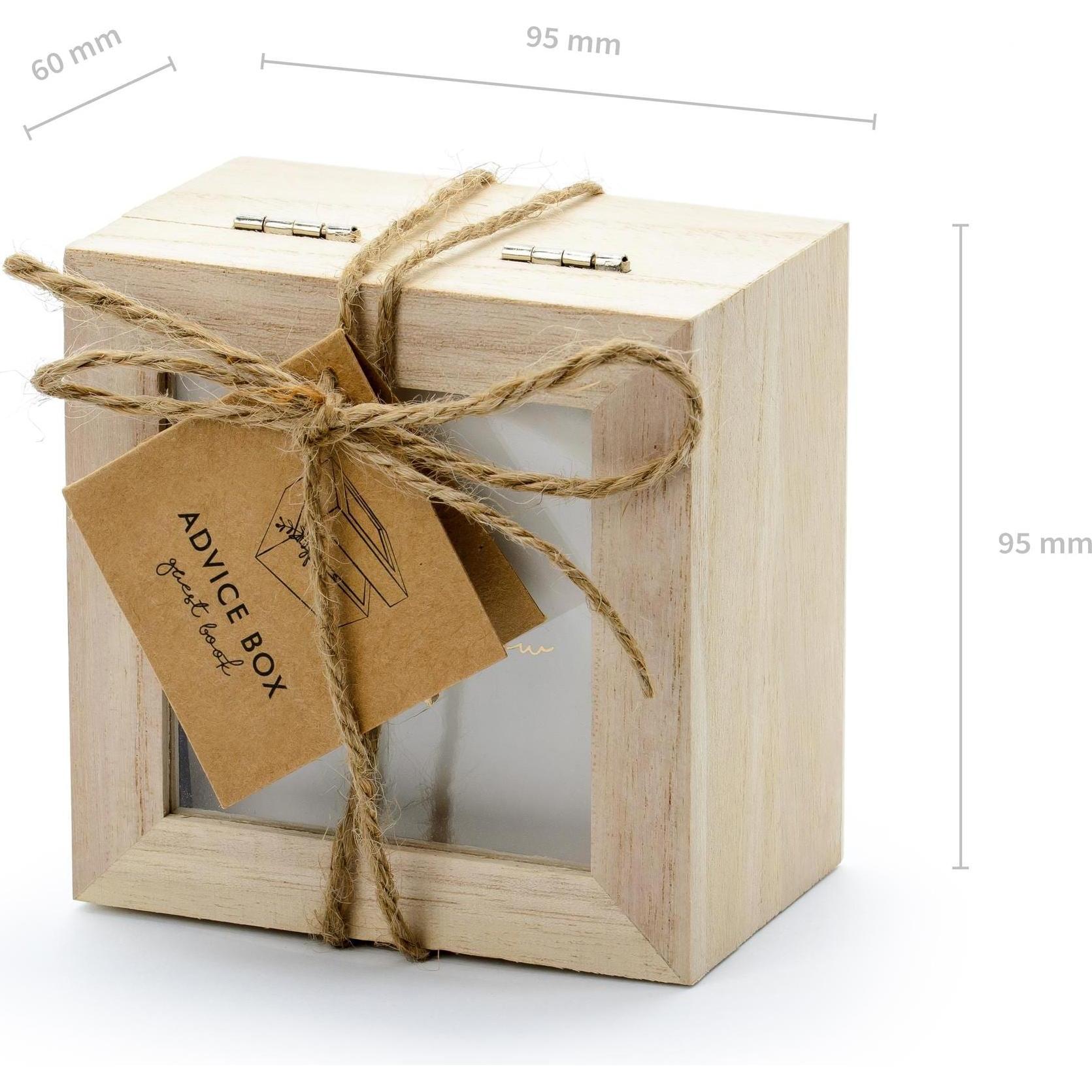 Partydeco Partyaccessoire Hochzeitsbox, Karten 9.5 x 8.5 x 6 cm, Braun