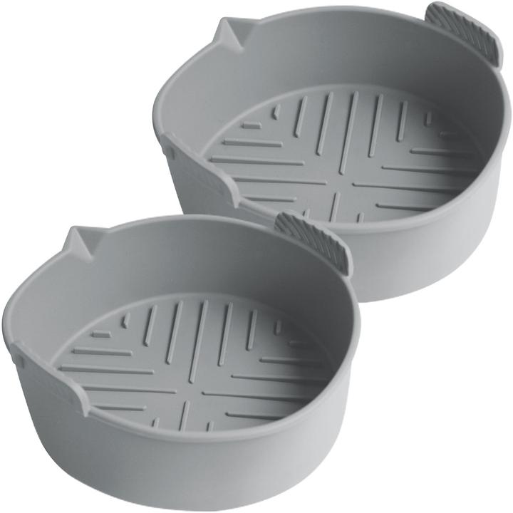 Produktbild Casativo 2er-Set Silikonform für Heissluftfritteuse, grau, Ø 19 x H 6 cm
