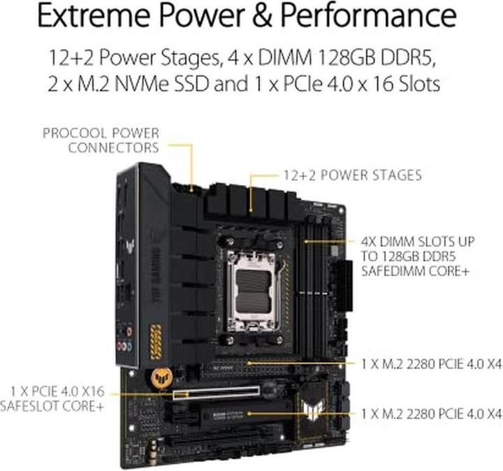 Immagine prodotto ASUS Tuf B650M-Plus (AM5, AMD B650, mATX)