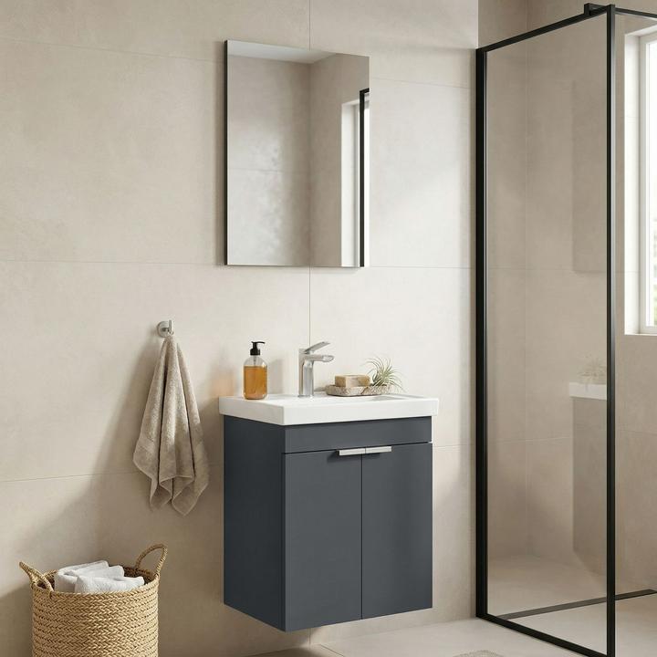Produktbild Homitis Desna 50 Bathroom Cabinet With Sink & Mirror Set (2 Pieces)