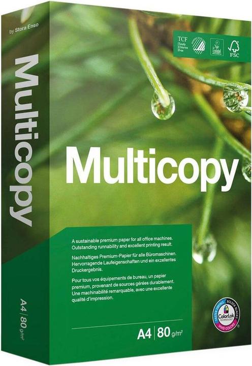 Multicopy Kopierpapier A4, Weiss, 80 g/m², 2500 Blatt (A4, 2500 Sheets, 80 g/m²)