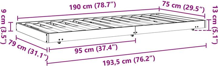 Produktbild vidaXL Bettrahmen (70 x 190 cm)