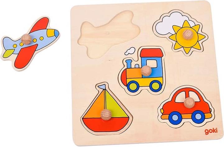 Actual product image Goki Wooden puzzle My journey (5 pieces)