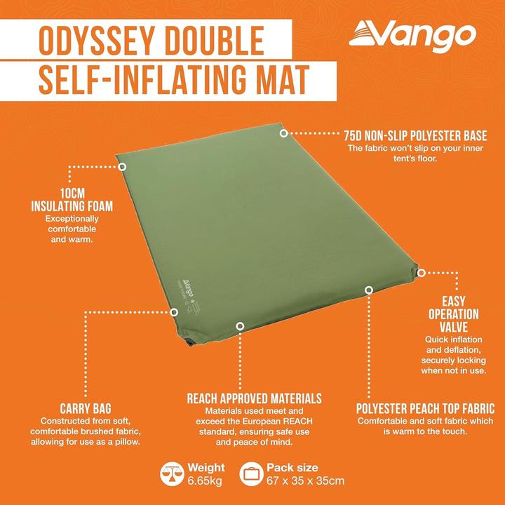Actual product image Vango Odyssey Double Self-Inflating Sleeping Mat