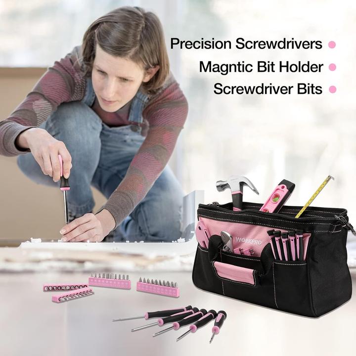 Actual product image Workpro Pink tool set (106 pieces)