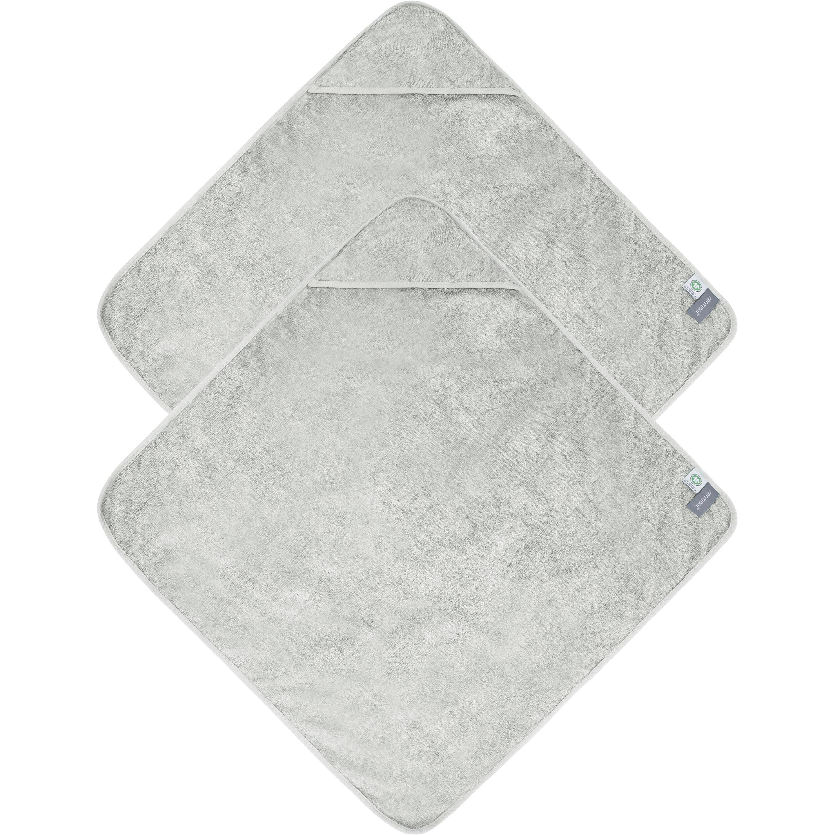 Aspero, Babybadetuch, 2x Baby Kapuzenhandtücher aus Bio-Baumwolle 100x100 cm - 9233