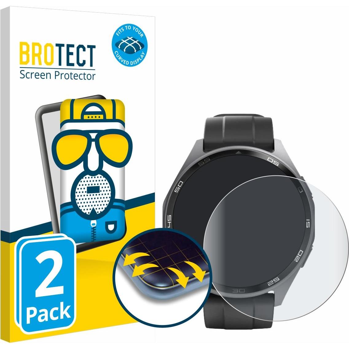 BROTECT Fullscreen Schutzfolie Displayschutz Folie Matt Entspiegelungsfolie, Smartwatch Schutzfolie, Grau