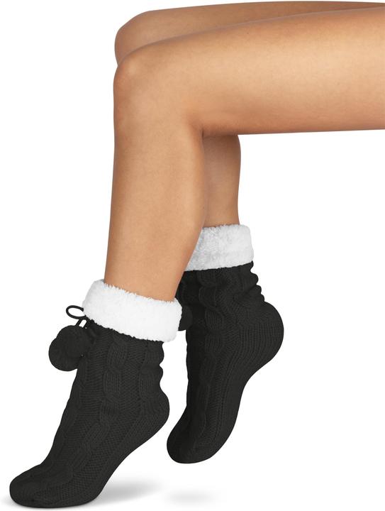 Image du produit Normani Chaussons en tricot avec pompon et ABS (Une unité par pack, 36 - 40)